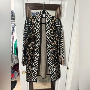Spanner Black and Beige Long cardigan